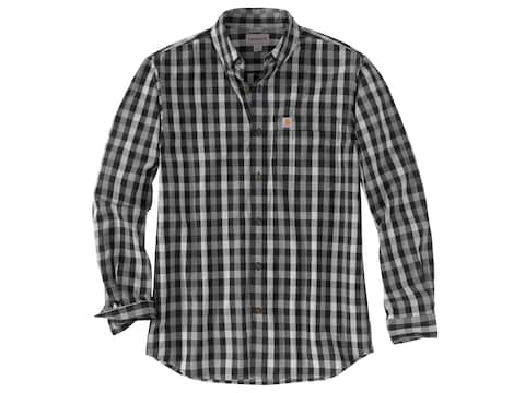 Carhartt Men's Essential Plaid Button-Up Long Sleeve Shirt Cotton Poplin