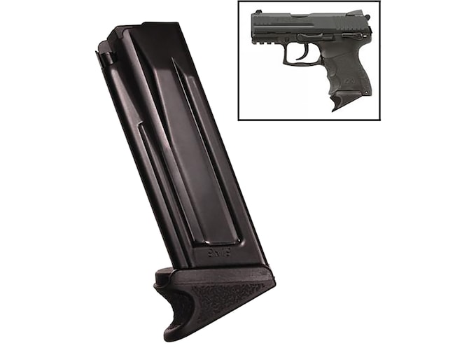 HK Magazine HK VP9SK, P30SK 9mm Luger 12-Round Extended Floorplate Steel Blue