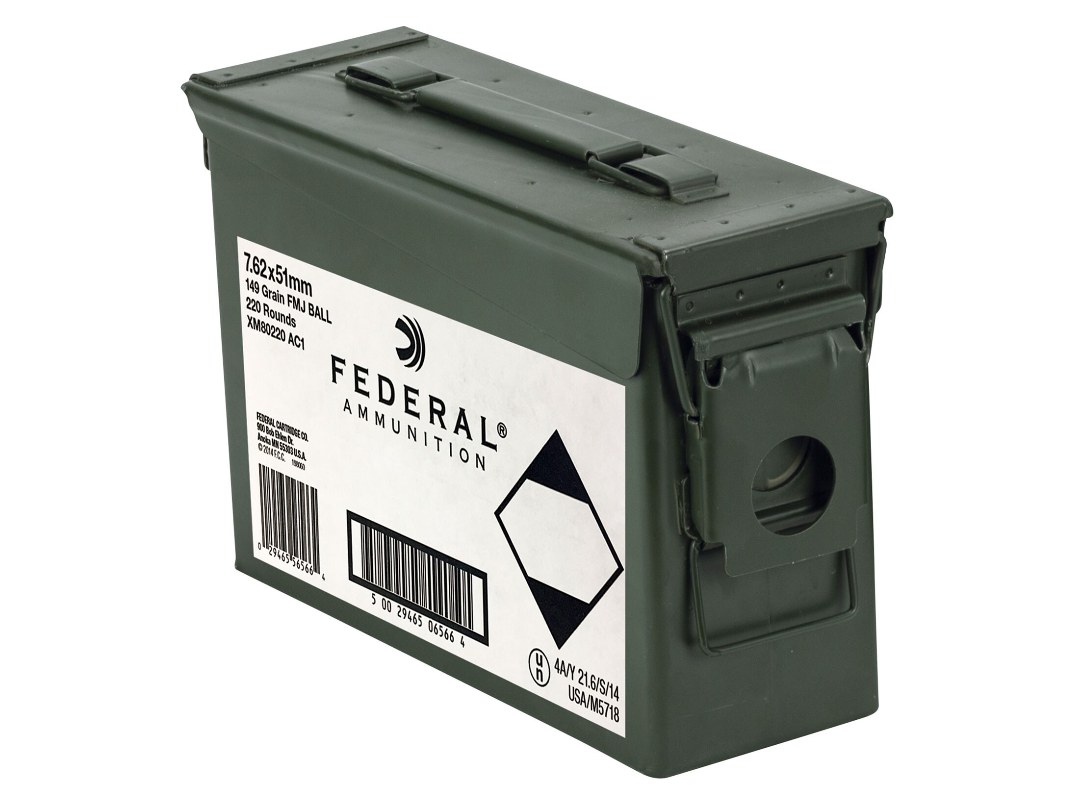 Federal xm80cl 7 62x51mm nato ammo 149 grain full metal jacket ammo