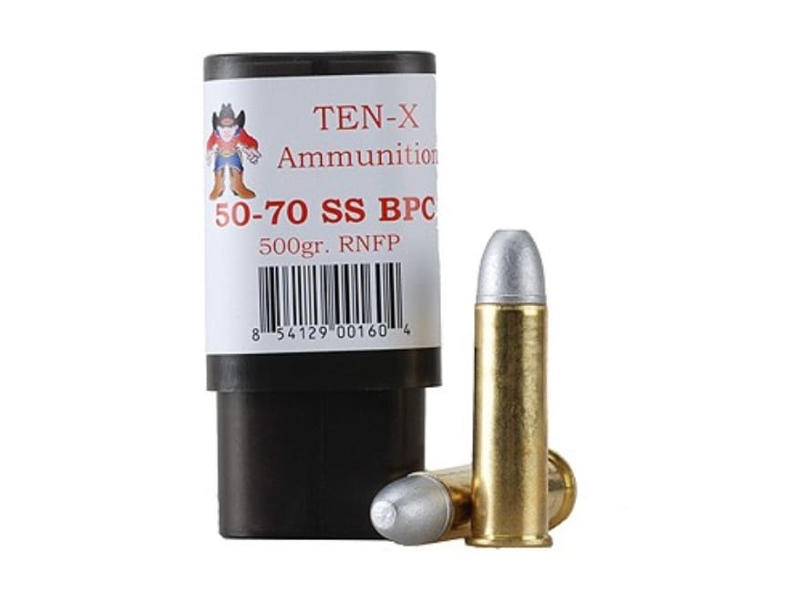 Ten-X Cowboy Ammo 50-70 Government 500 Grain Round Nose Flat Point BPC