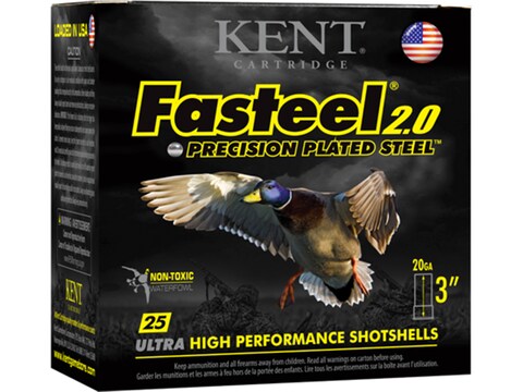 Kent Fasteel 2.0 Precision Steel Waterfowl Ammunition 20 Gauge 3" Non-Toxic Steel Shot