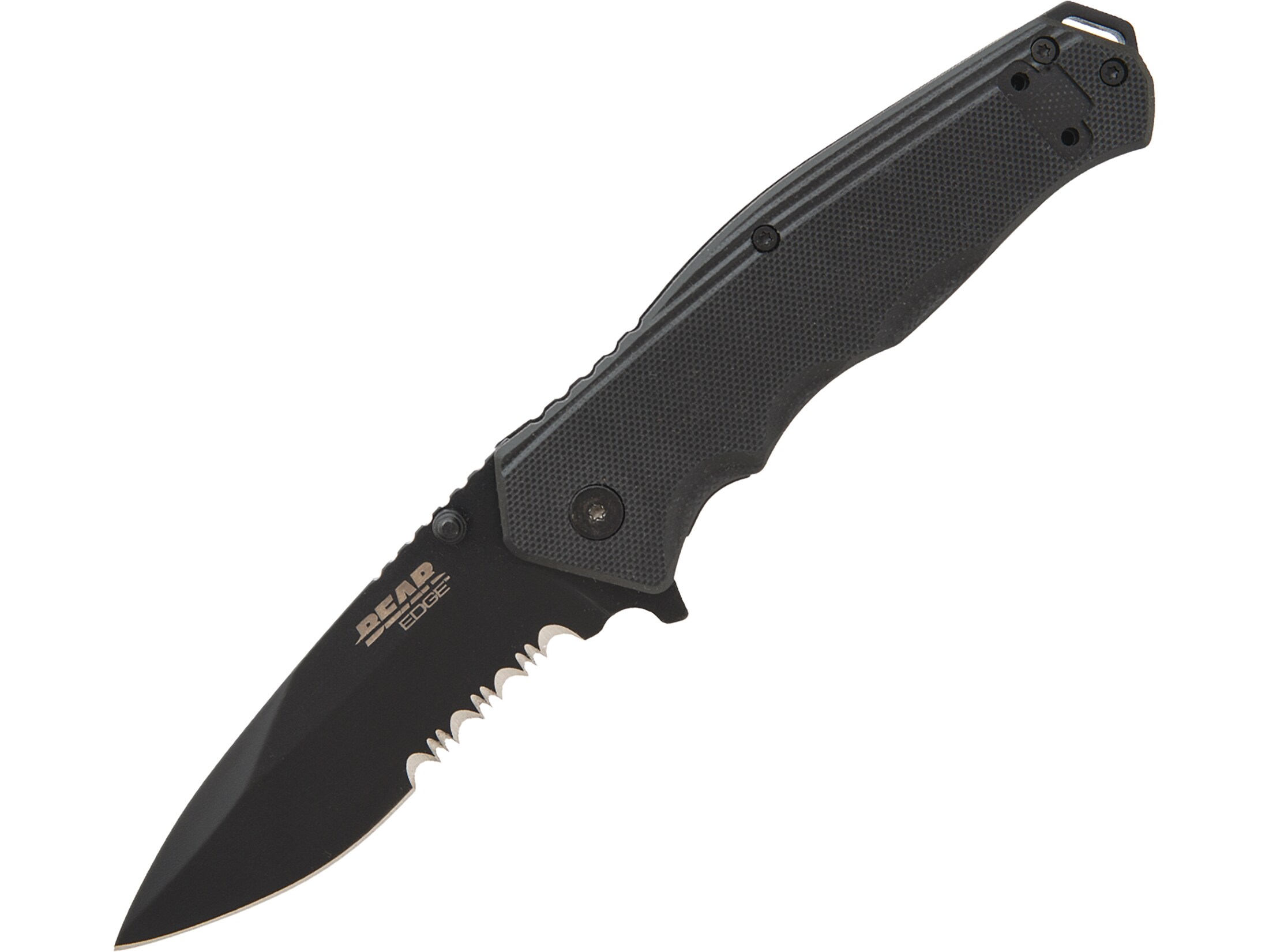 Bear & Son 61129 Folding Knife 3.375 Partially Serrated Drop Point 440