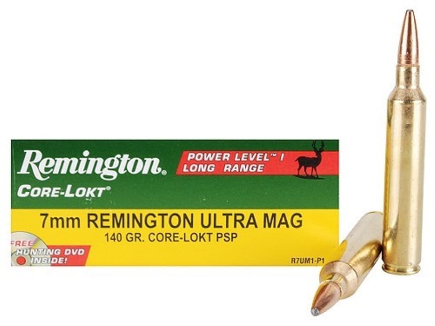 Remington Premier Power Level 1 Ammo 7mm Remington Ultra Mag 140 Grain.