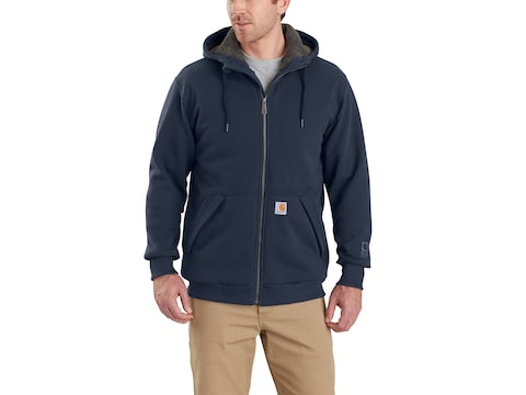 Carhartt Men's Rain Defender Rockland Sherpa-Lined Full-Zip Hooded Sweatshirt Cotton/Po...