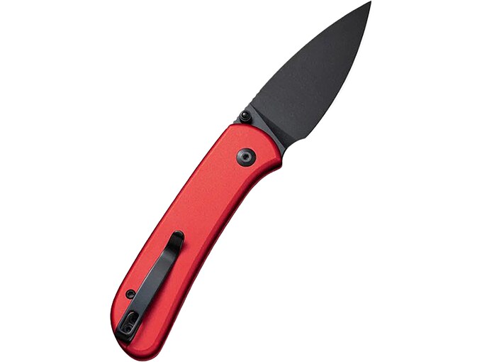CIVIVI Qubit Folding Knife 2.98″ Drop Point Sandvik 14C28N Black Stonewash Blade Aluminum Handle Red