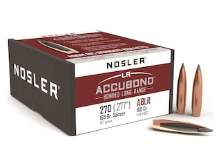 Nosler AccuBond Long Range 6.8mm, 270 Caliber (277 Diameter) Bullets 165 Grain Bonded Polymer Tip Box of 100