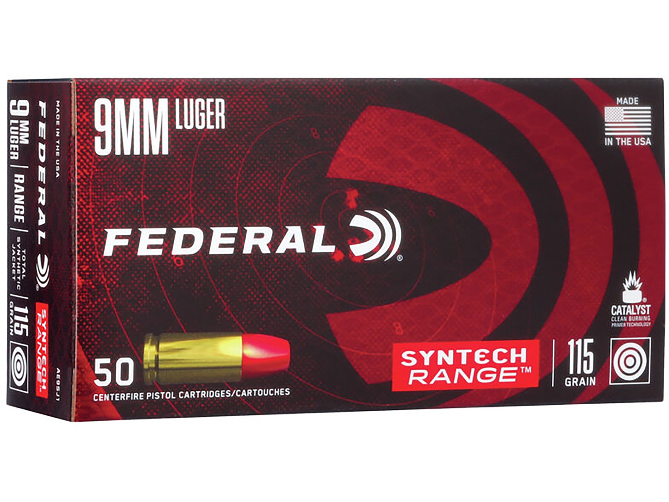 Federal Syntech Range Ammo 9mm Luger 115 Grain Total Synthetic Jacket