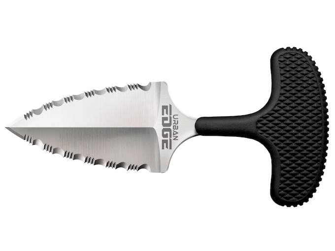 Cold Steel Urban Edge Fully Serrated Fixed Blade Knife 2.5″ Fully Serrated Spear Point AUS-8 Stainless Blade Kray-Ex Handle Black