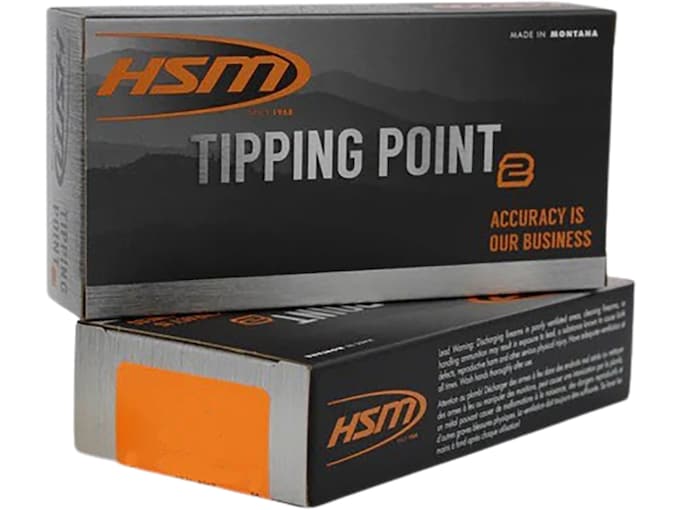 HSM Tipping Point 2 6mm Advanced Rifle Cartridge (6mm ARC) Ammo 95 Grain Hornady SST (Super Shock Tip) Polymer Tip Box of 20