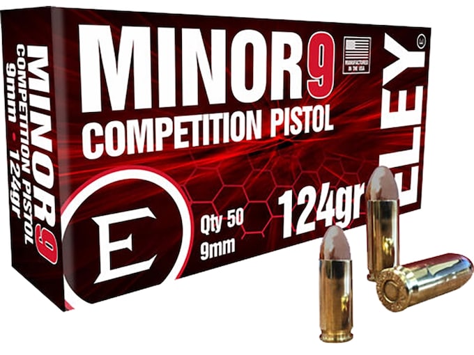 Eley Minor 9 Competition 9mm Luger Ammo 124 Grain Full Metal Jacket Case of 1000 (20 boxes of 50)