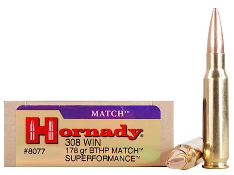 Hornady Superformance Match Ammo 308 Winchester 178 Grain Hollow Point