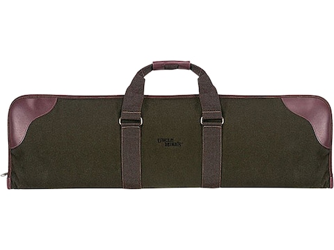 Uncle Mike's Over and Under Shotgun Case 33- 1/2" Polyester Twill Green and Leather Brown