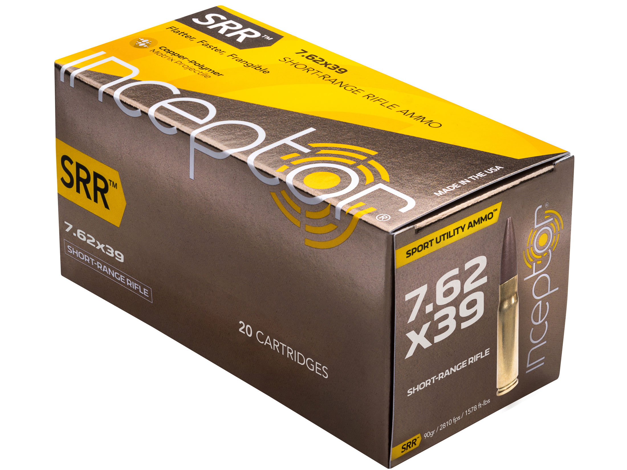 Inceptor Sport Utility 7.62x39mm Ammo 90 Grain Inceptor Short-Range