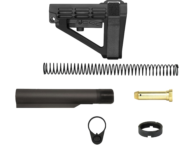SB Tactical SBA4 AR-15 Pistol Brace Black with Mil-Spec Carbine Buffer Tube Kit