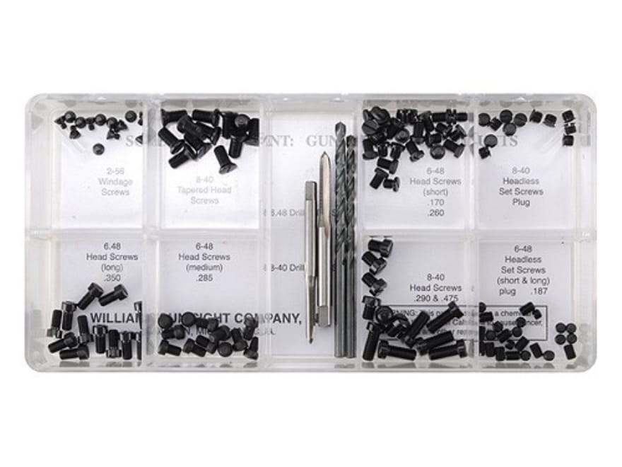 Williams Gunsmith Screw Kit Steel Black Pack of 122