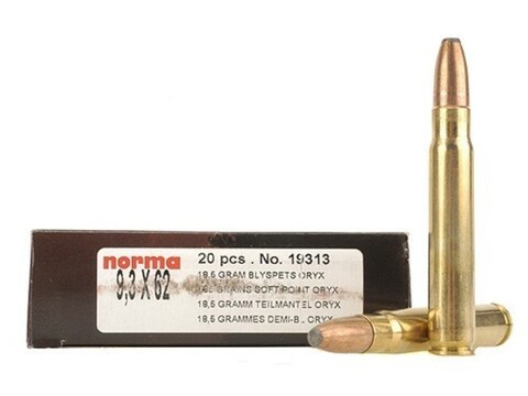 Norma Ammo 9.3x62mm Mauser 285 Grain Oryx Protected Point Box of 20