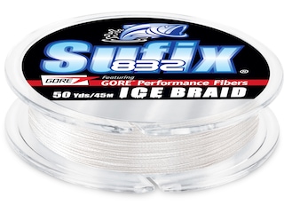 Sufix Advanced Ice Braid Ghost Test Fishing Line, White, 50yd