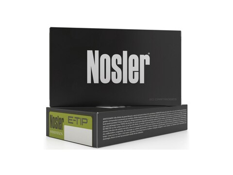 Nosler E-Tip Ammunition 30 Nosler 180 Grain E-Tip Lead-Free Box of 20