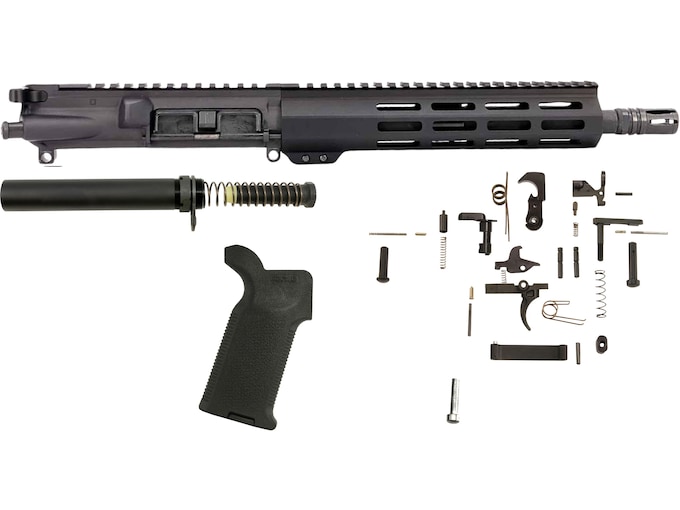 AR-STONER AR-15 Enhanced Pistol Build Kit with Upper Receiver Assembly 300 AAC Blackout 10" Barrel Pistol Length M-LOK Handguard, Complete Lower Parts Kit with Magpul MOE Furniture Black