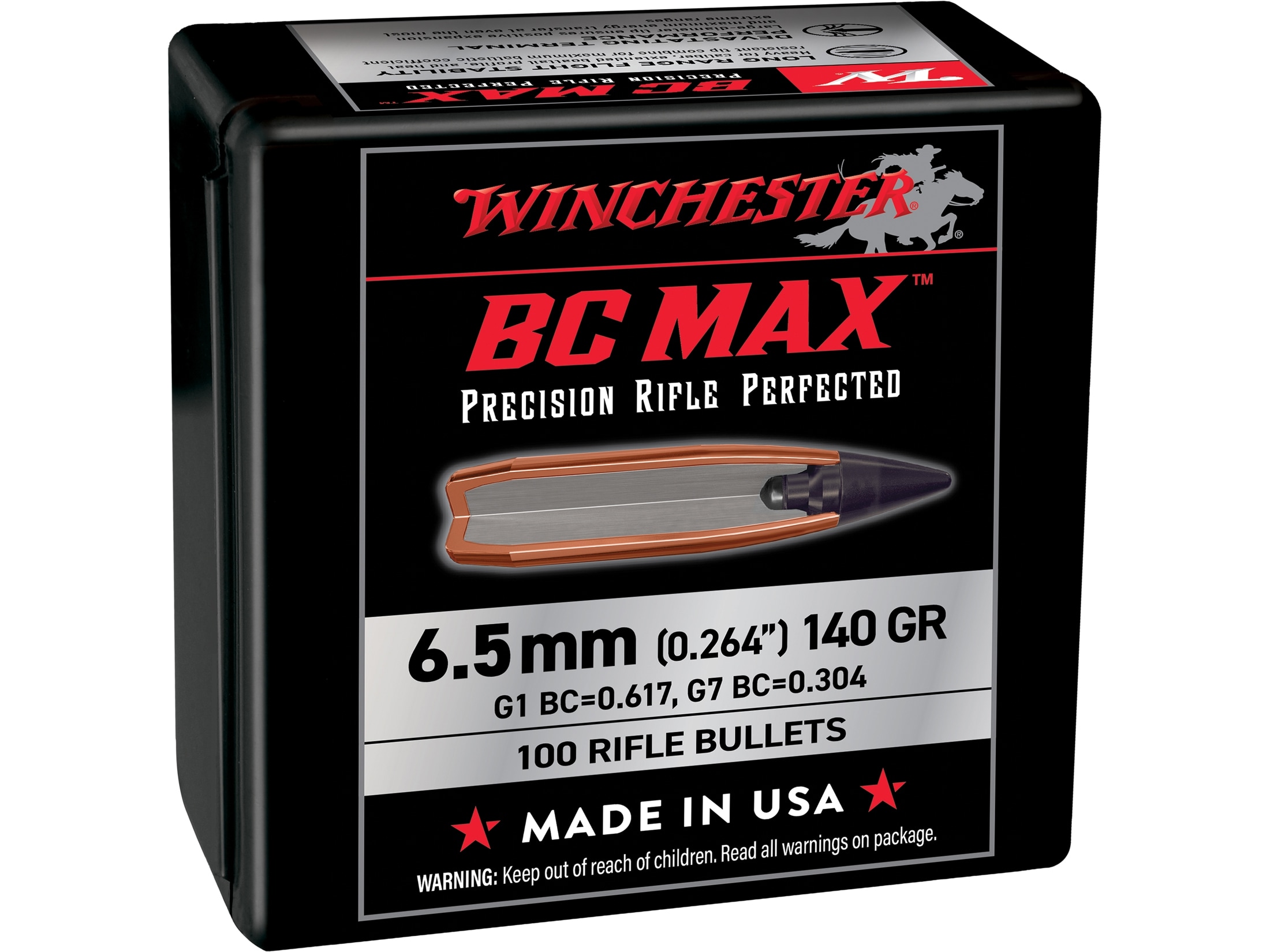 Winchester BC Max 6.5mm 264 Cal (264 Diameter) Bullets 140 Grain