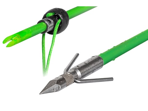 TRUGLO Fiberglass Bowfishing Arrow with Lunker Arrow Point and Slide Green