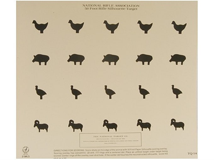 NRA Official Smallbore Rifle Training Targets TQ-14 50' Chickens, Pigs ...