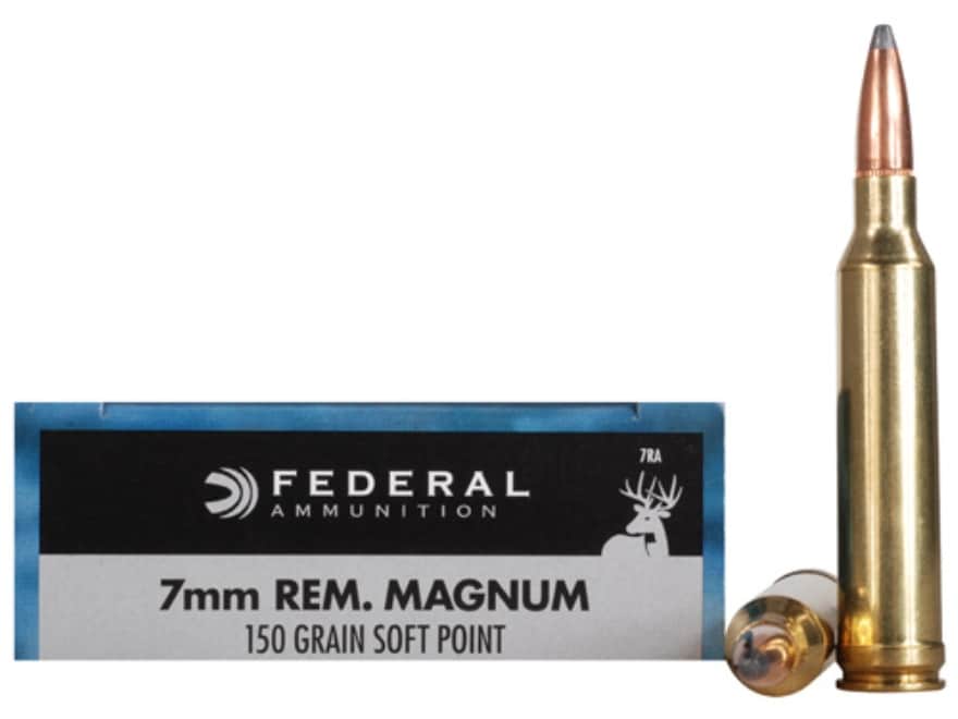 Federal Power-Shok Ammo 7mm Remington Mag 150 Grain Soft Point Box of.