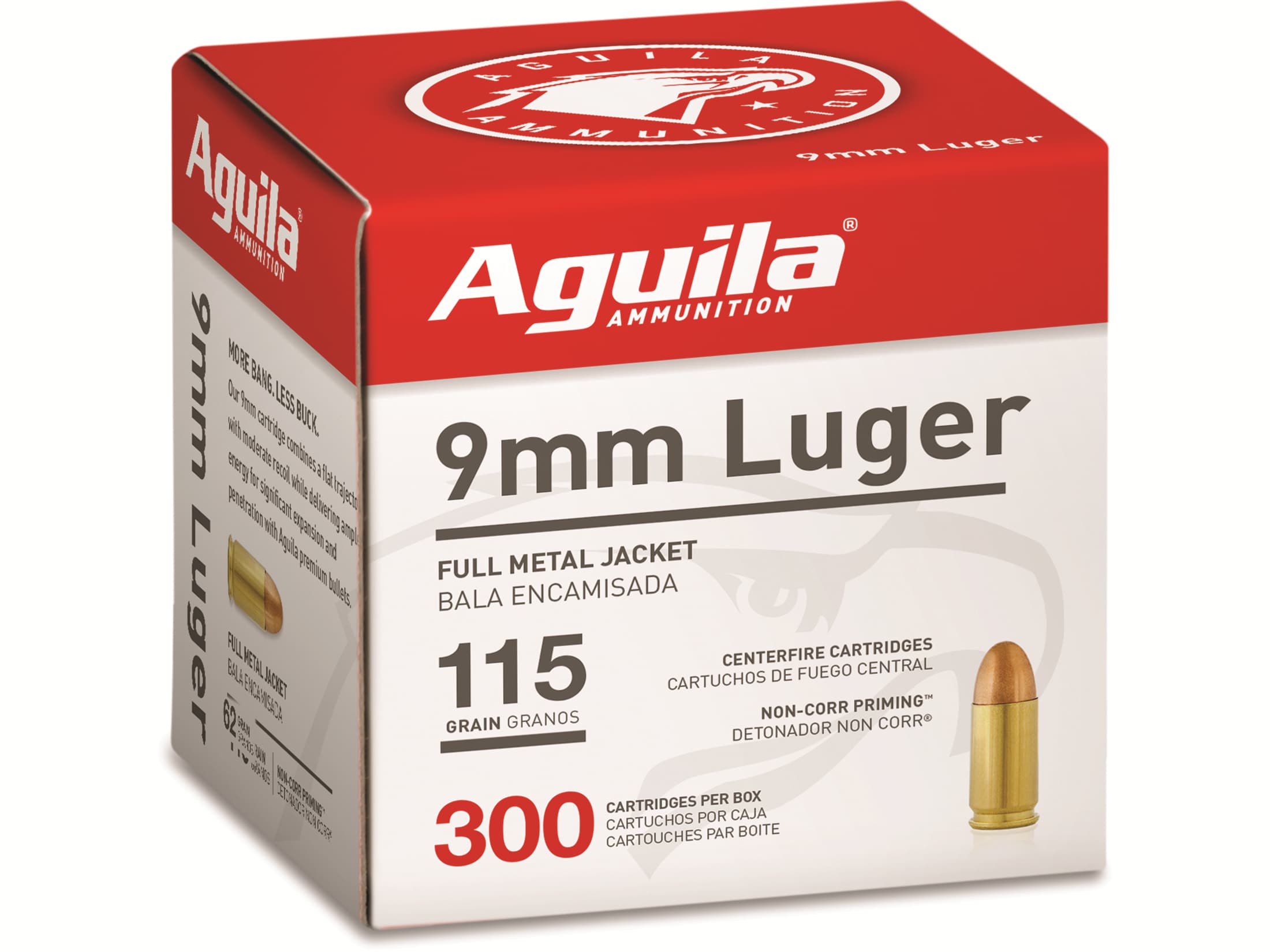 Aguila Ammo 9mm Luger 115 Grain Full Metal Jacket Box Of 300