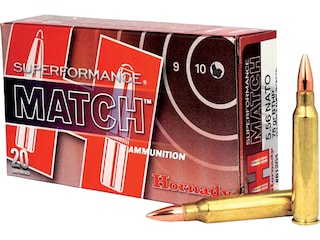 Hornady Superformance Match Ammunition 5.56x45mm NATO 75 Grain Hollow Point Boat Tail Match Box of 20