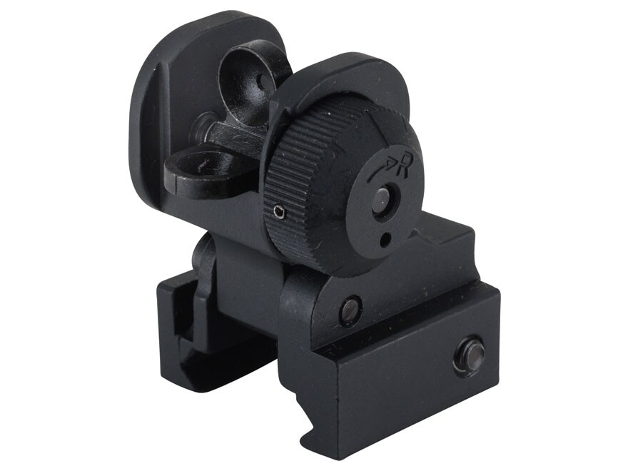 Midwest Industries Flip Up Rear Sight AR-15 Flat-Top Aluminum Black