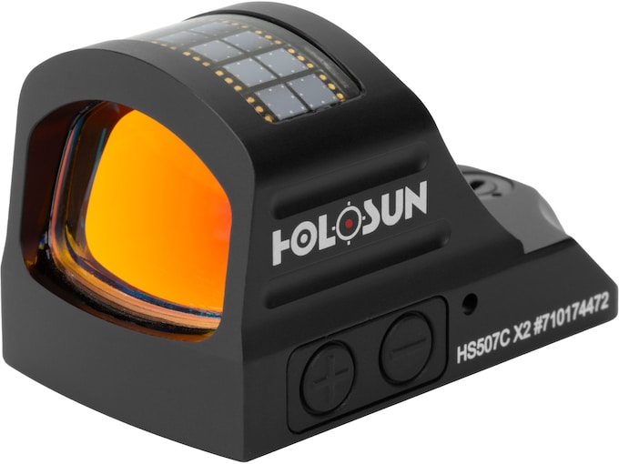 Holosun HS507C-X2 Reflex Red Dot Sight 1x Selectable Red Reticle Solar/Battery Powered Matte Black