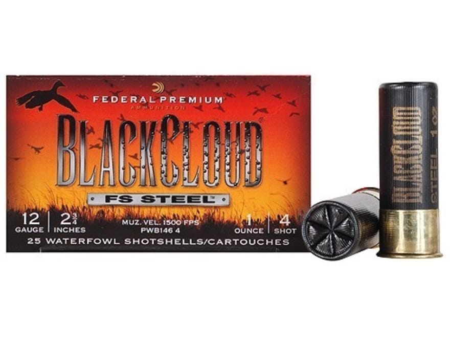 Federal Premium Black Cloud Ammo 12 Ga 2-3/4 1oz #4 Non-Toxic