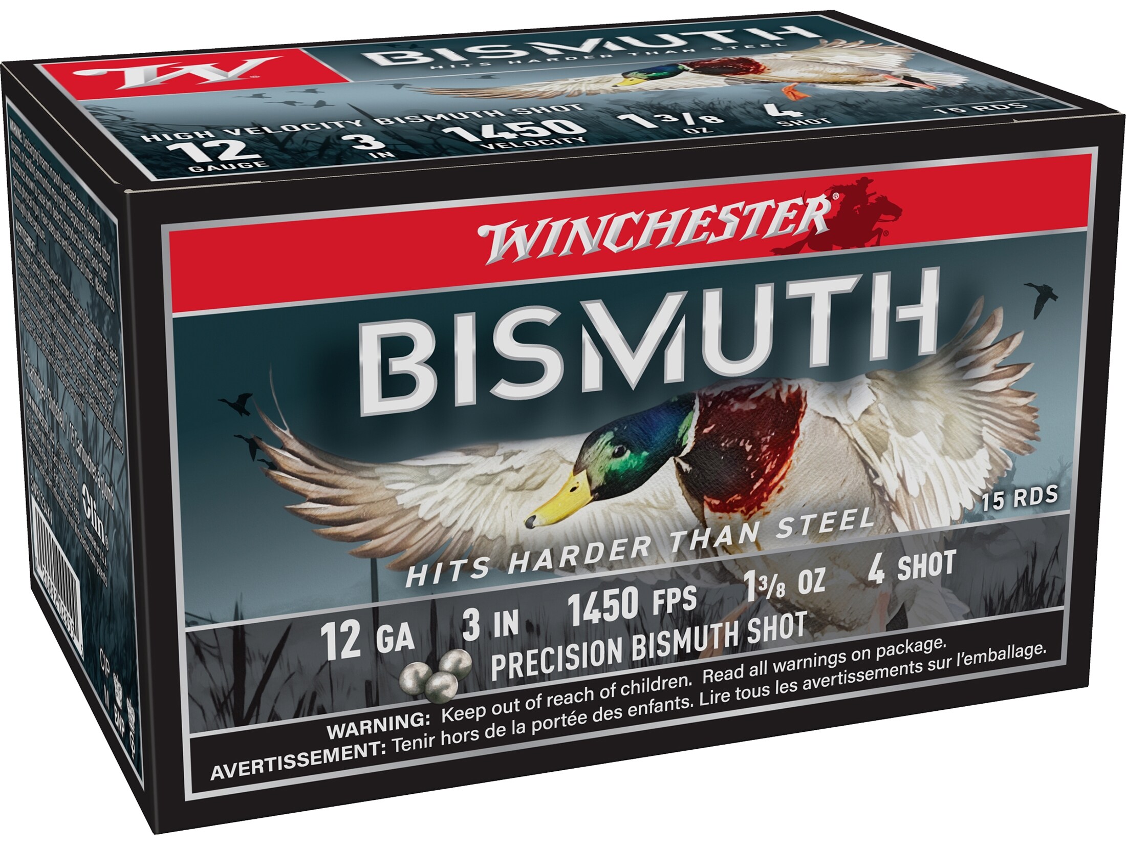 Winchester Bismuth 12 Ga Ammo 3 #1 Bismuth Shot 1-3/8oz Box of 25