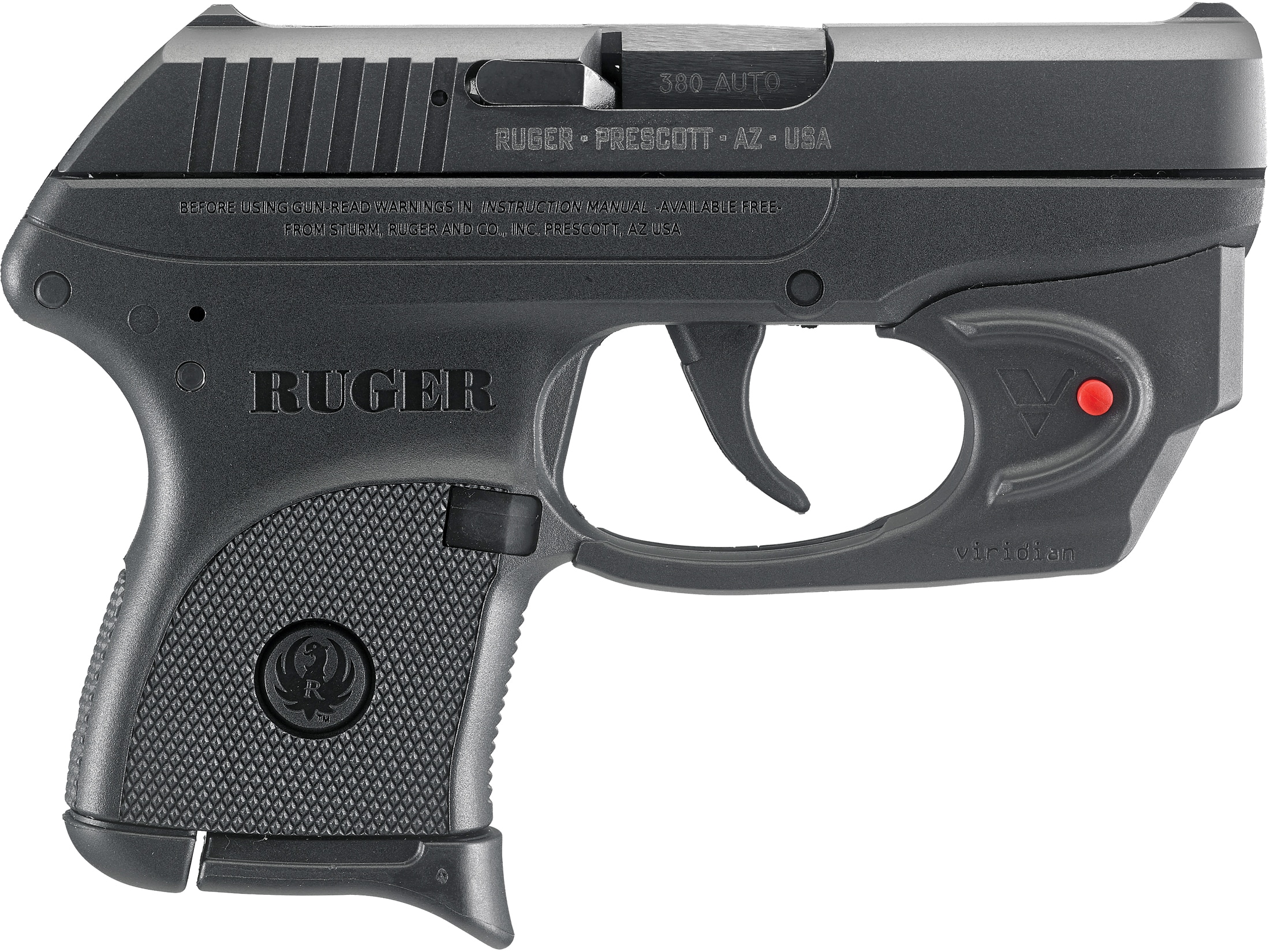 Ruger Lcp Semi Auto Pistol 380 Acp 275 Barrel 6 Round Black Viridian