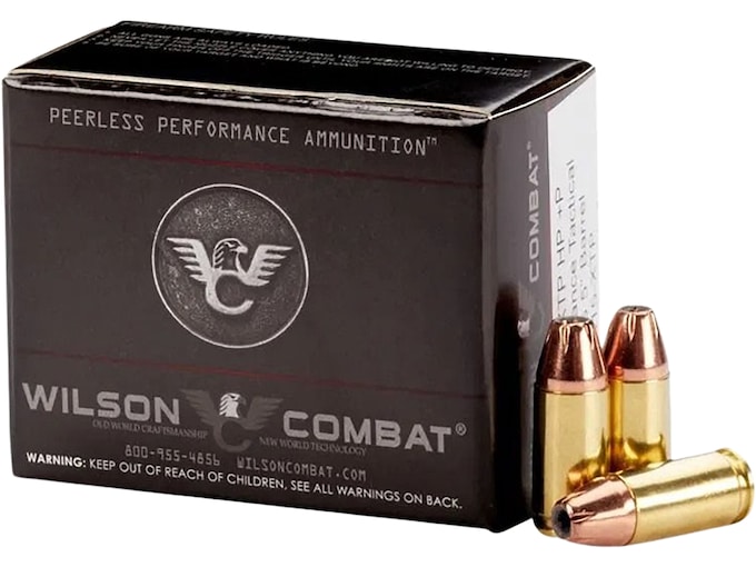 Wilson Combat 9mm Luger +P Ammo 115 Grain Hornady XTP Jacketed Hollow Point Box of 20