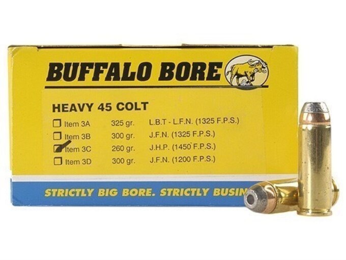 Buffalo Bore Ammo 45 Colt Long Colt P 260 Grain Jacketed Hollow