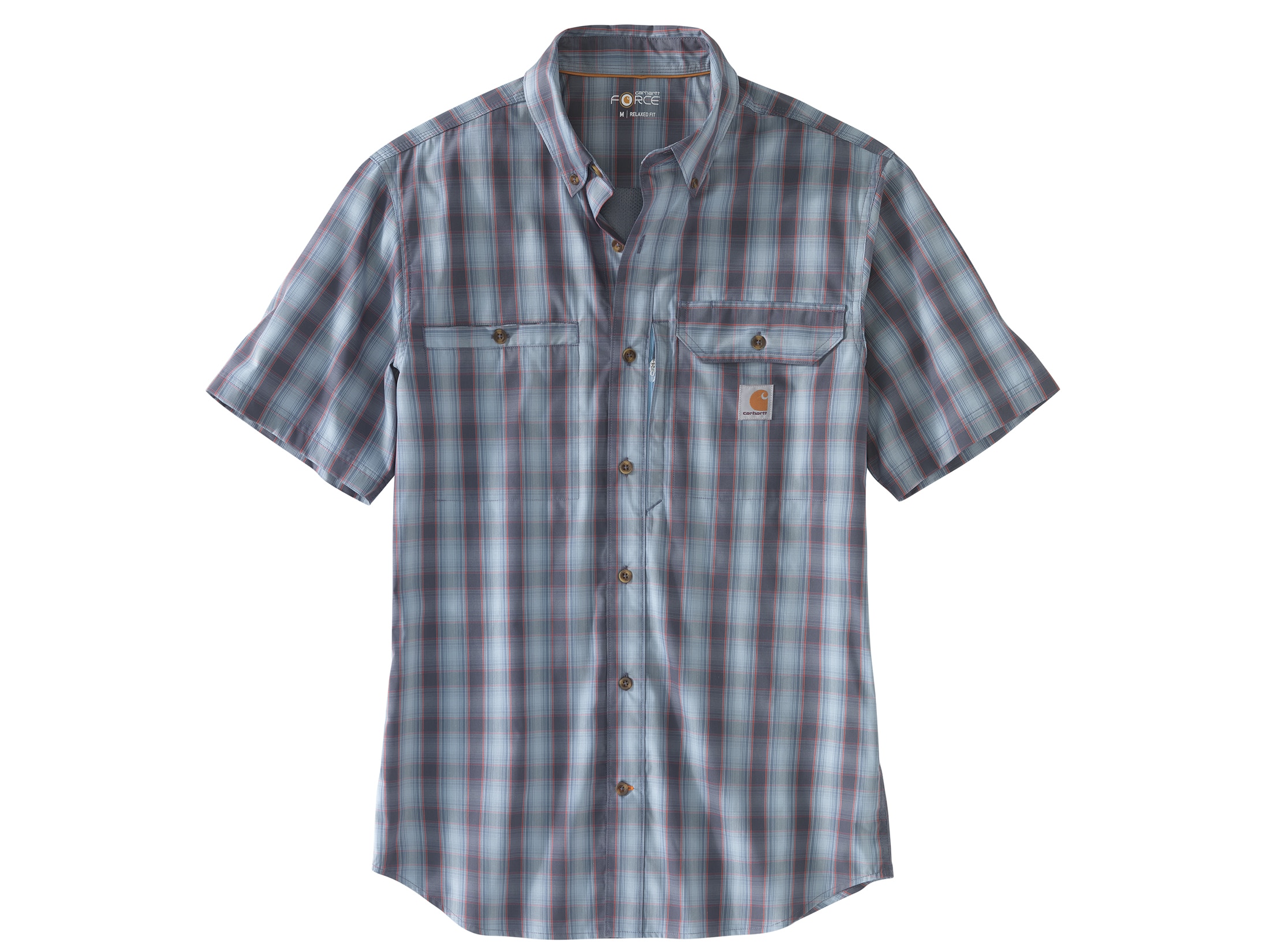 Carhartt Men's Force Ridgefield Plaid Button-Up Short Sleeve Shirt