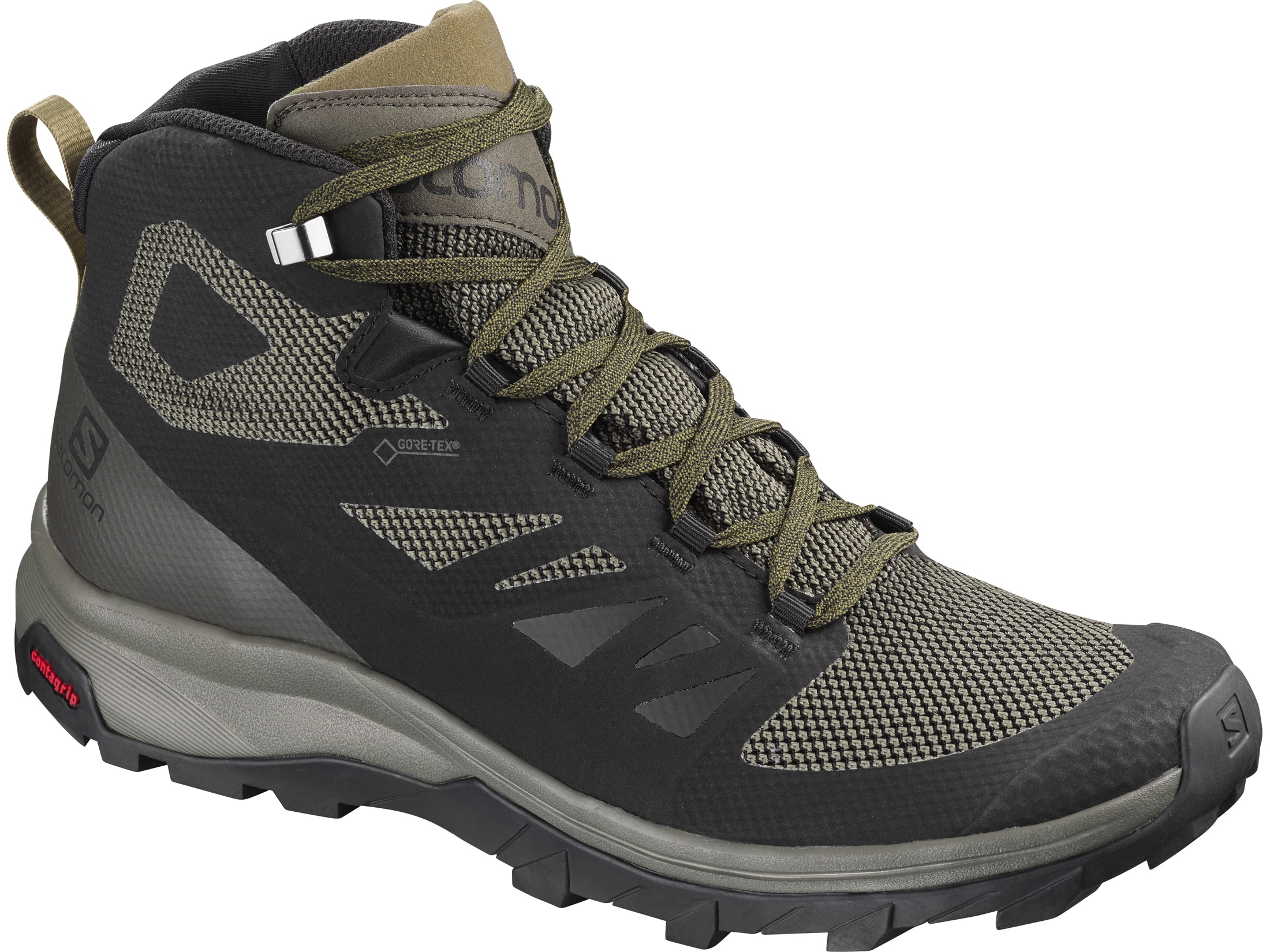 Salomon Outline Mid GTX 5 Hiking Boots Synthetic Black/Beluga/Capers