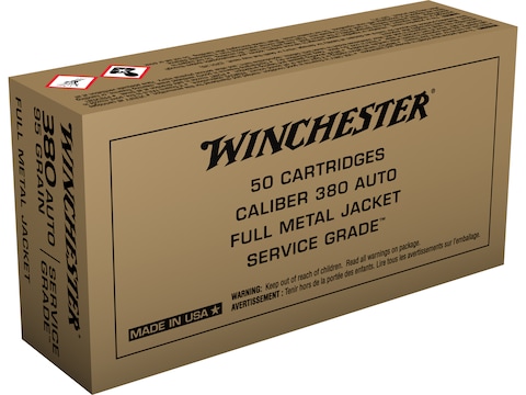 Winchester Service Grade 380 ACP 95 Grain Full Metal Jacket Box of 50