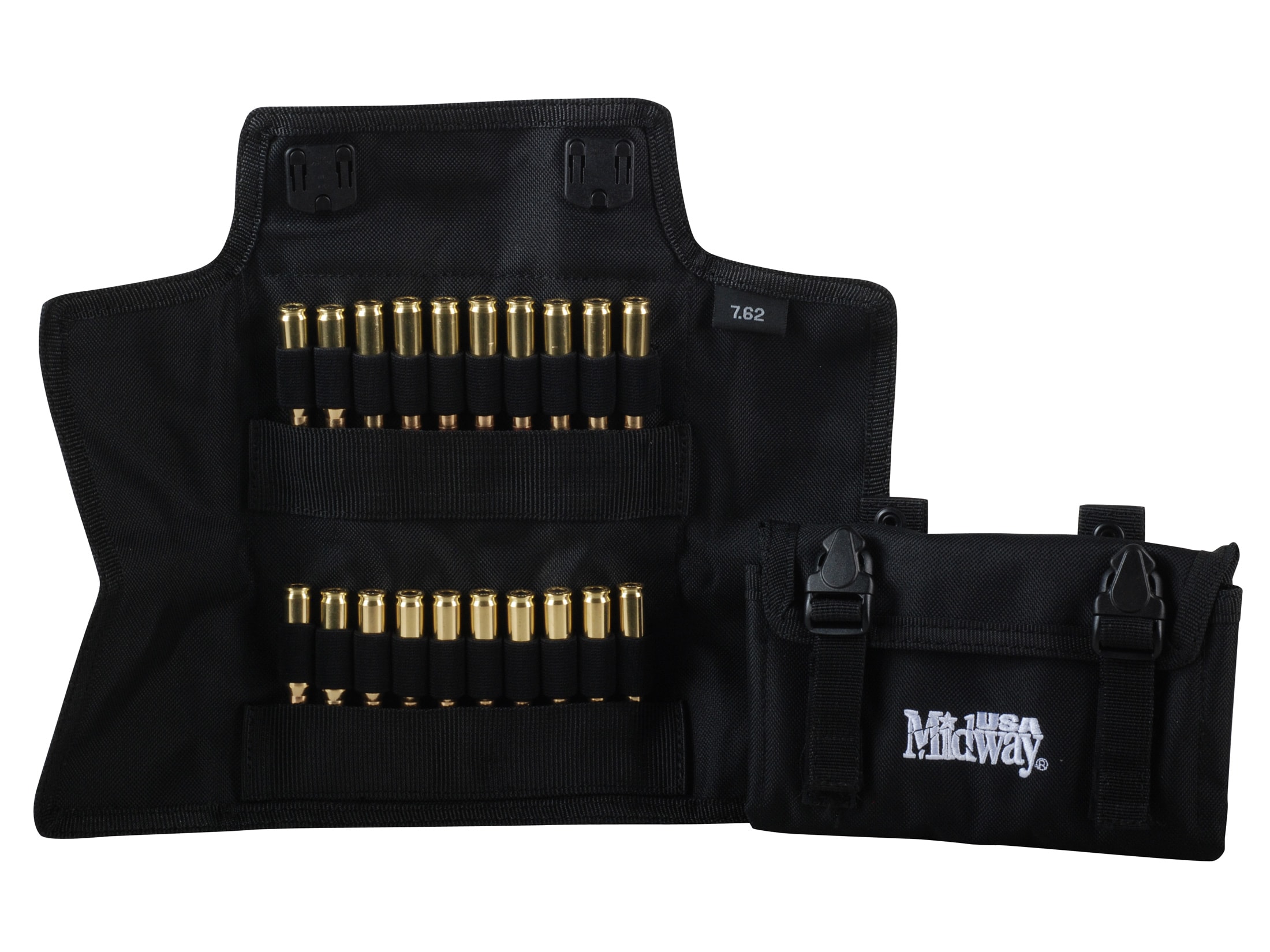 MidwayUSA 7.62x51mm Folding Rifle Ammo Case MOLLE Compatible Black