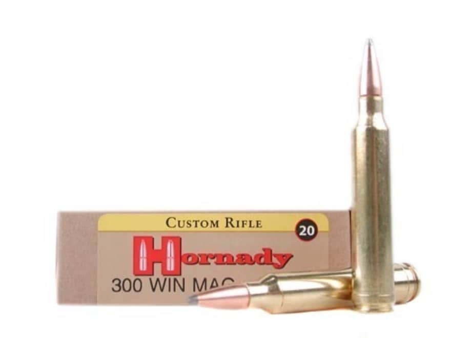 Hornady Custom 300 Winchester Mag Ammo 165 Grain Hornady Interlock 