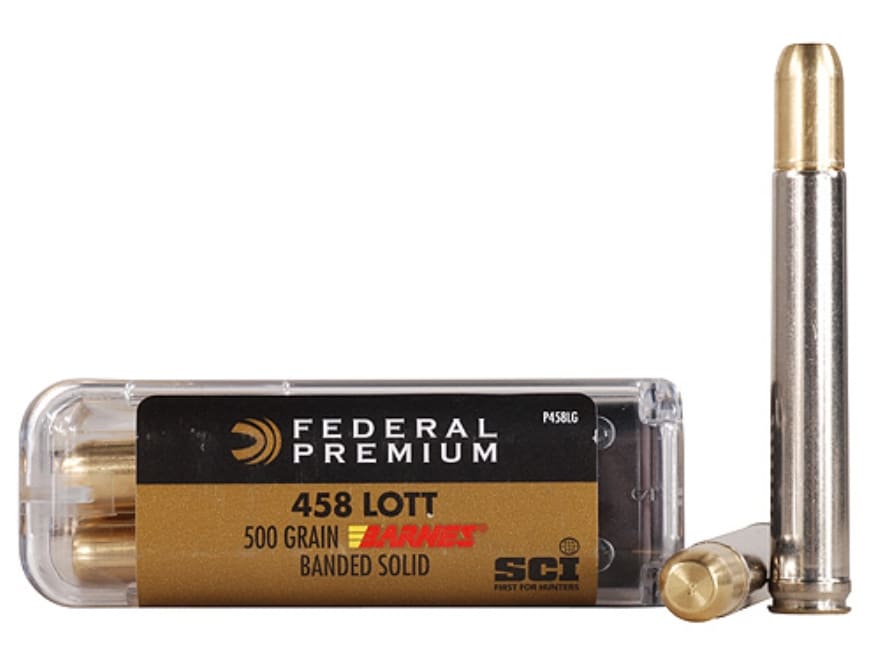 Federal Premium Safari 458 Lott Ammo Grain Solid Flat Nose Box of 20