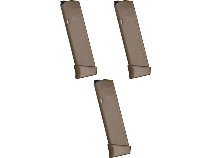 Glock 17, 19x Gen 4 Magazine 9mm Luger 19-Round Polymer Coyote 3PK