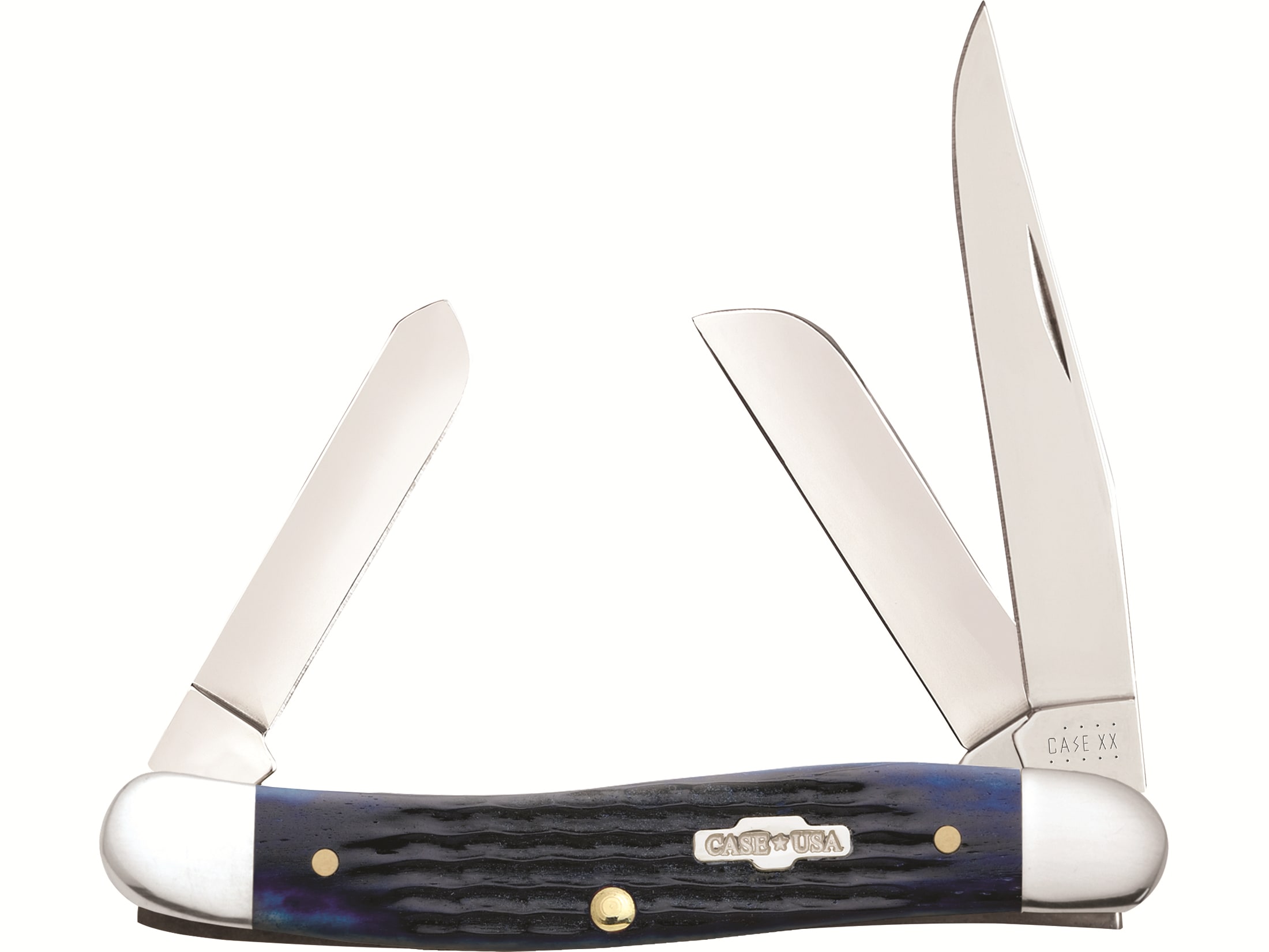 Case Medium Stockman Folding Knife Clip Sheepfoot Spey SS Blades Deep