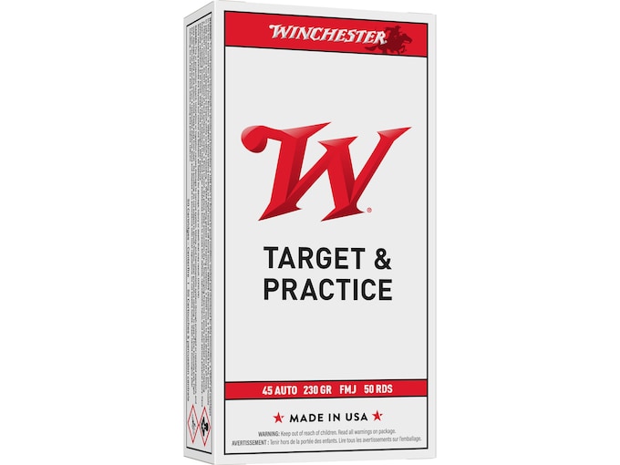 Winchester White Box USA 45 ACP Ammo 230 Grain Full Metal Jacket Box of 50