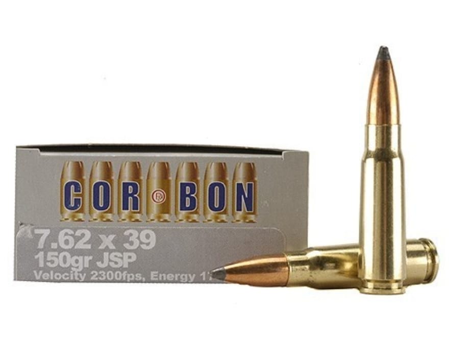 Cor bon hunter ammo 7 62x39mm 150 grain jacketed soft point box of 20