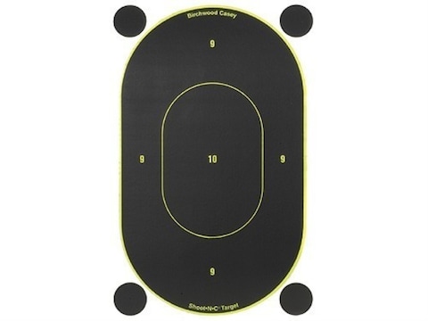 Birchwood Casey Shoot-N-C Targets 7" Silhouette Pack of 10 with 48 Pasters