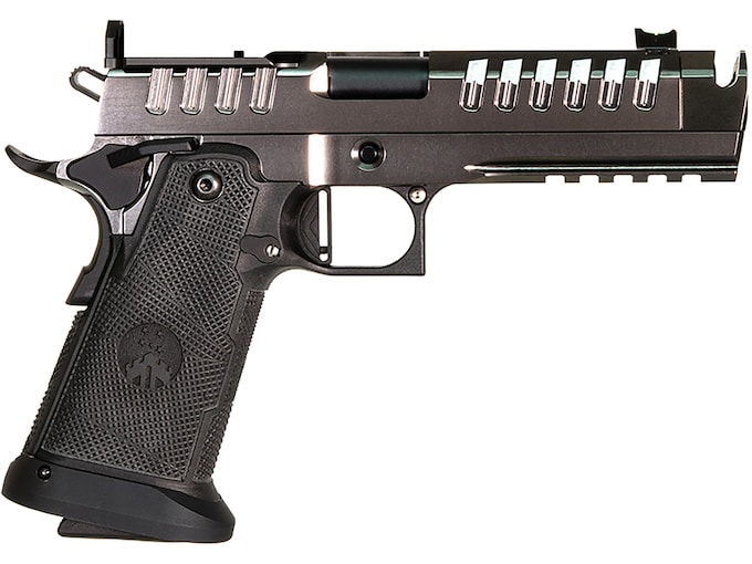 Watchtower Firearms Apache DS 1911 9mm Luger Pistol 4.6″ Threaded Barrel 21+1 Round Graphite Slide Black Grip Black Frame