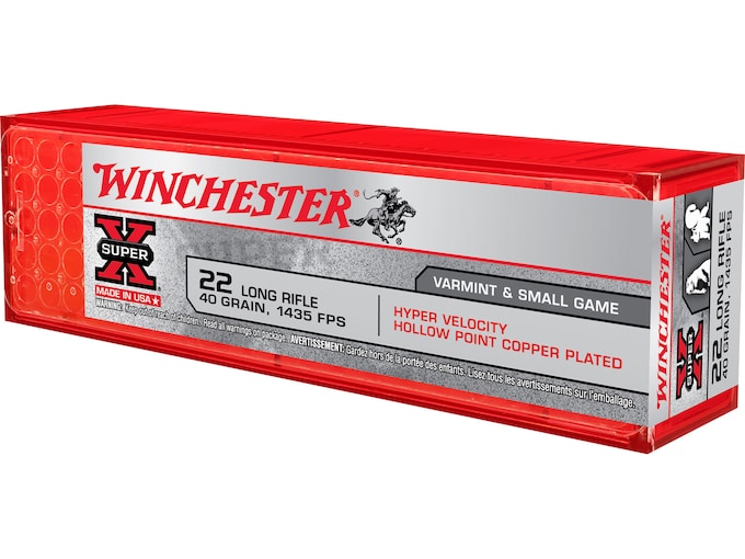 Winchester Hyper Speed 22LR Ammo 40 Grain Plated Hollow Point Box of 100