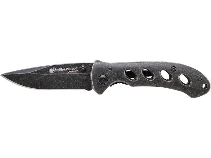 Smith & Wesson SW421CP Pocket Knife 2.64″ Drop Point 8Cr13MoV Stonewashed Blade Aluminum Handle Steel Stonewash